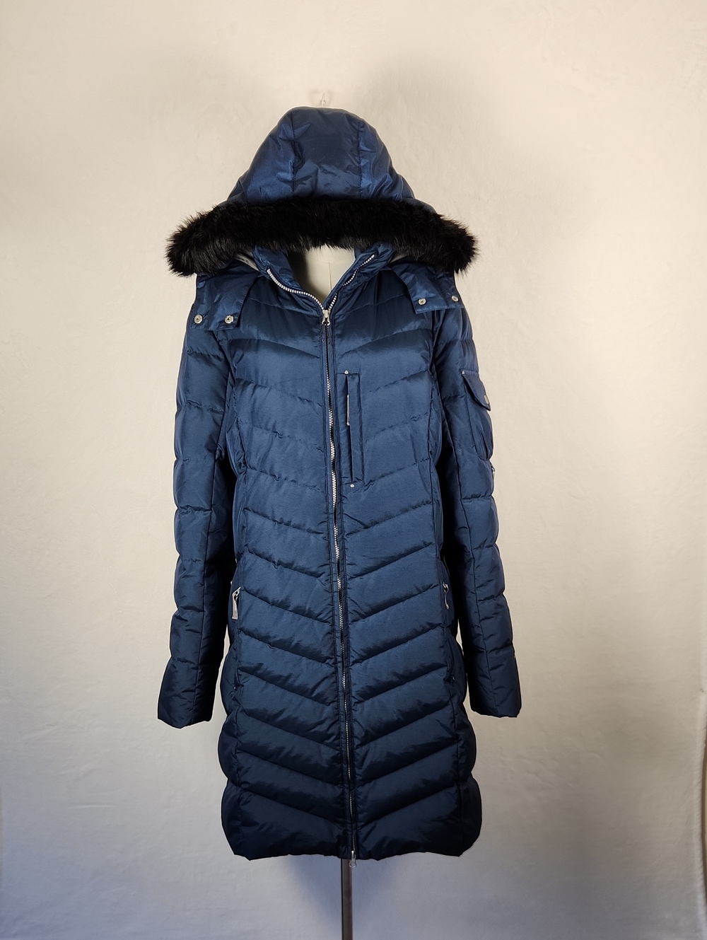 Eddie Bauer Sun Valley Down Parka Coat with Detachable Faux Fur Hood Size TXXL